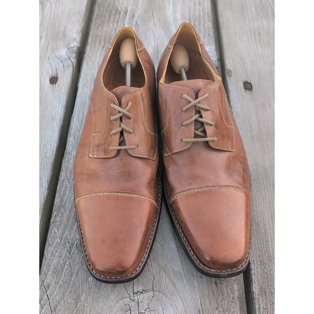 Sandro Moscoloni Cap Toe Brown Leather Oxford Men's Dress Shoes  Size 14 M EUC